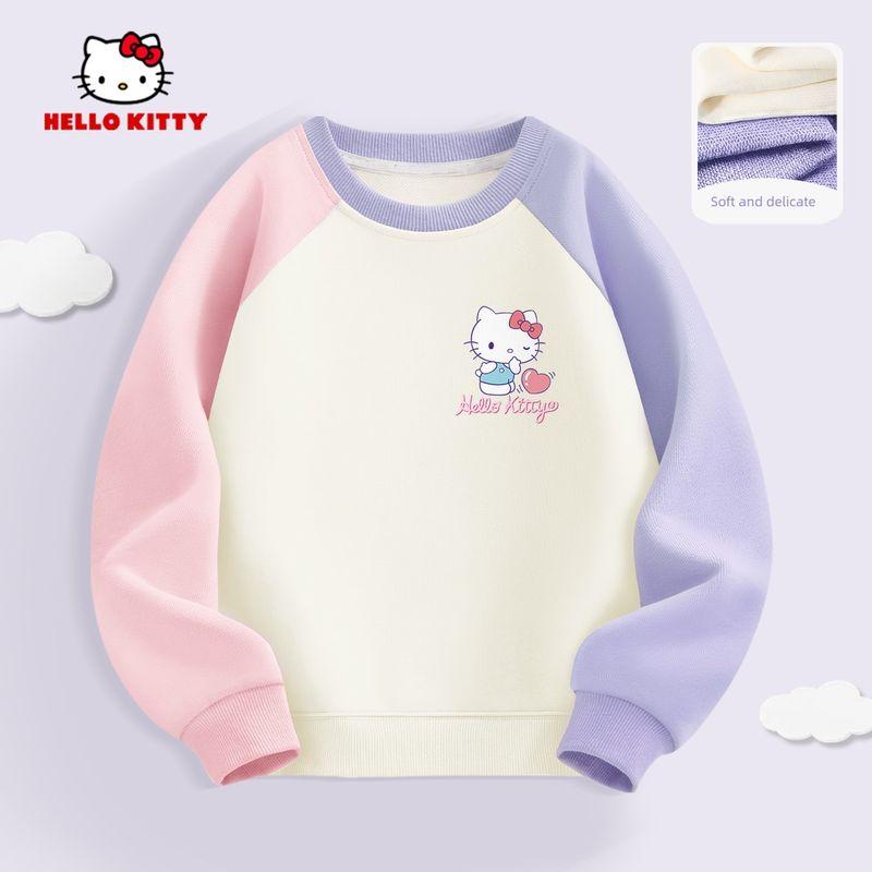 Hello Kitty Girls' Sweatshirt 2026 New Spring Baby Top Children's Spring Clothing Thin Top