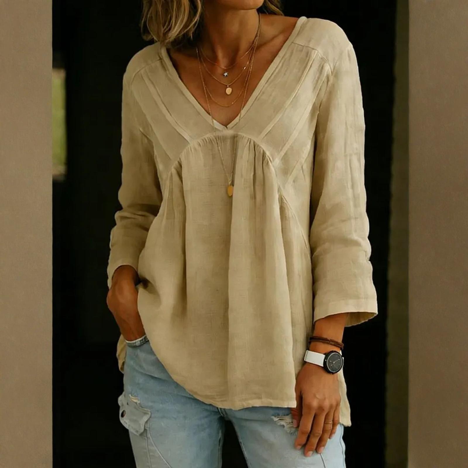 Women s Fashionable Casual Multi-color Loose Long-sleeved Top L