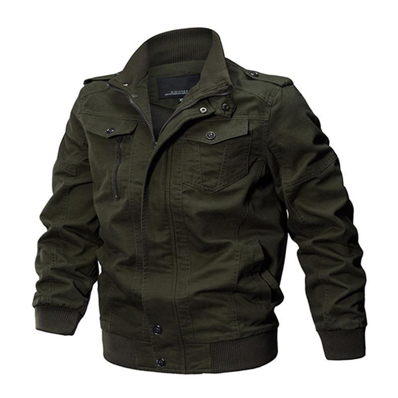Spring New Men's Casual Cotton Military Jacket Outdoor Loose Large Size Tooling Jacket