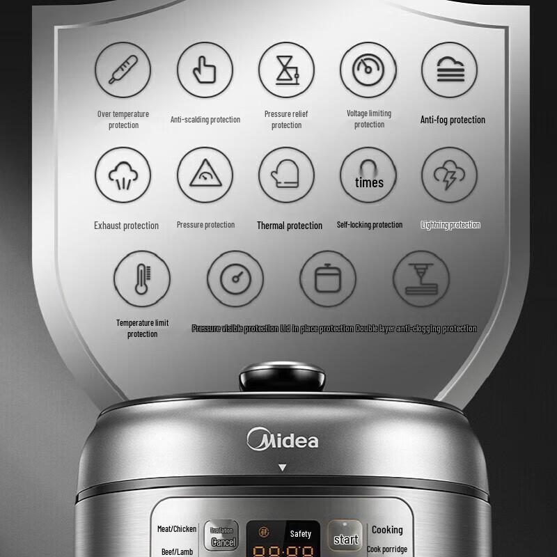Midea Multi-functional Electric Pressure Cooker CN Plug (adapter Included)