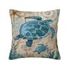 Custom Ocean Sea Turtle Throw Pillow Case 40*40cm Home Decoration Cushion Cover Soft Polyester Pillowcase Double-sided Printing