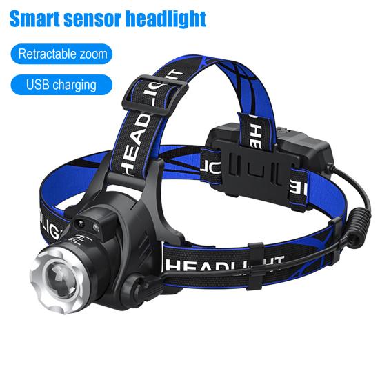 Outdoor Headlamp Telescopic Zoom USB Rechargeable 3 Modes Adjustable Waterproof Super Bright Lightweight Cycling Night Fishing LED Head Light