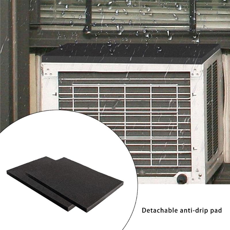 2Pcs Noise Reducing Magnetic Air Conditioner Drip Cushion For Window Unit Removable Rain Cover With High Density Foam