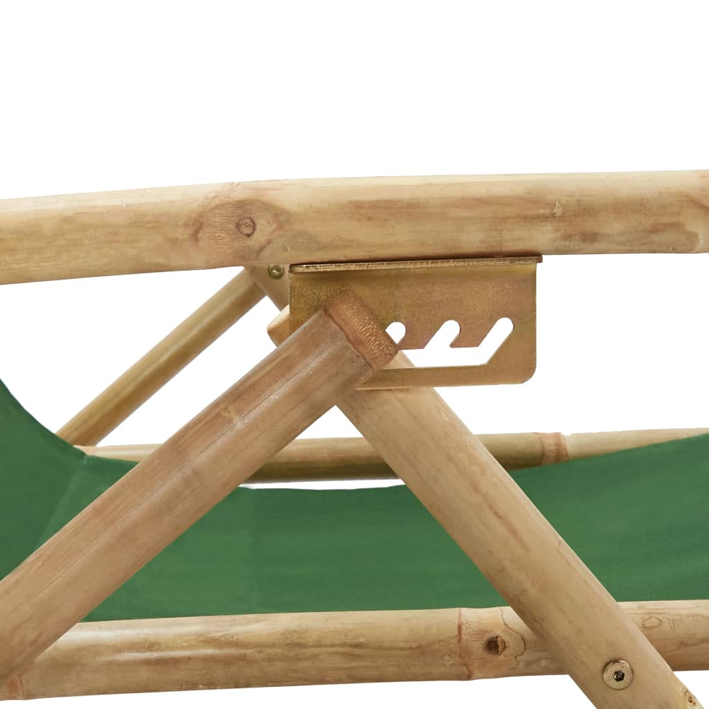 Adjustable Relax Chair in Green Bamboo and Fabric