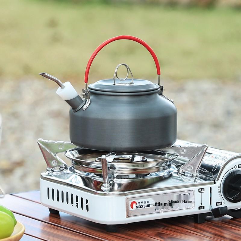 Portable Outdoor Coffee & Tea Kettle Set - 1.2L & 1.8L Camping Cookware with Pots and Pans