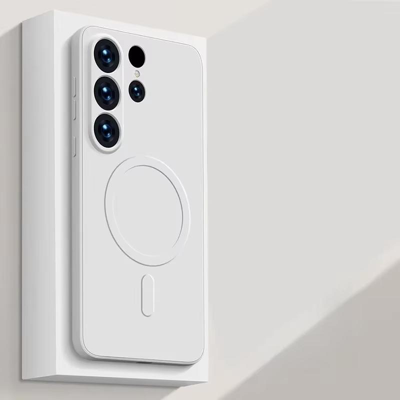 Matný magnetický kryt na telefon z tekutého silikonu pro Samsung Galaxy S25 S24 Ultra S23 S22 Plus S21 FE pro kryt pro bezdrátové nabíjení Magsafe