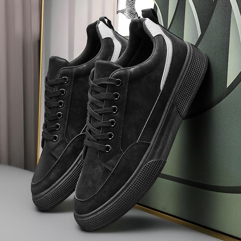 

New Spring Men s Shoes 2024 Durable Work Labor Save Men s Thick Bottom Trendy Shoes Casual Board Shoes Rubber Sole Polyurethane 39 чёрный