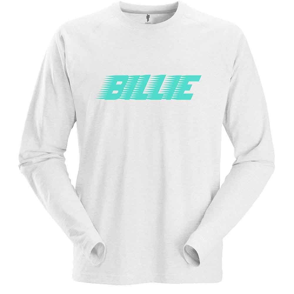 Белая новая унисекс футболка с длинным рукавом и логотипом гонщика Billie Eilish L L