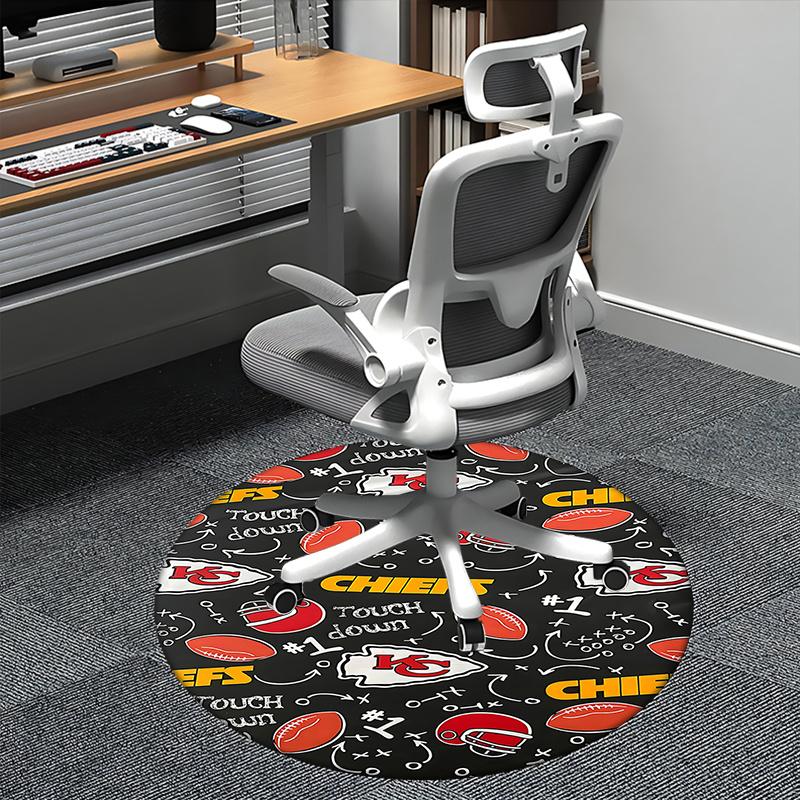 

Коврик для кресла Kansas City Chiefs Touchdown Round - Ковер для офиса в спортивной тематике, для дома 80cm