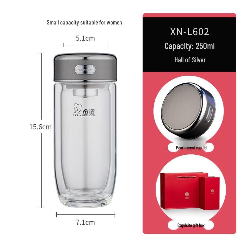 Xinuo Double-Layer Borosilicate Glass Tea & Car Cup