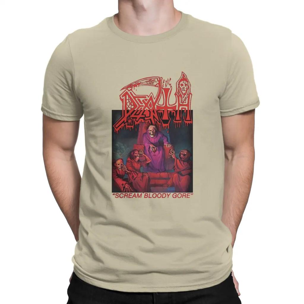 Funny Death Scream Bloody Gore T-Shirt Round Neck 100% Cotton T Shirts Sabbath Short Sleeve Tee Shirt Gift Tops Unisex