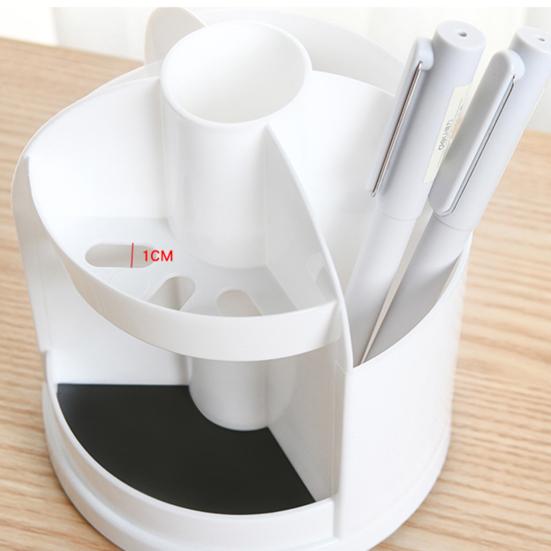 Pen Holder Makeup Organizer Creative Multi-Grid Design 360-degree Rotatable Easy Access Versatile Storage Box