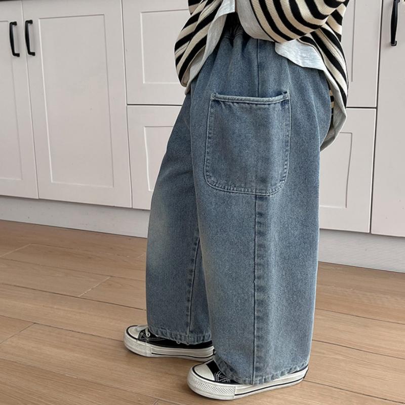 Baby Girls Boys Jeans Casual Comfortable Pants for Little Kids with Stylish Side Pockets Spring Autumn 0-6years