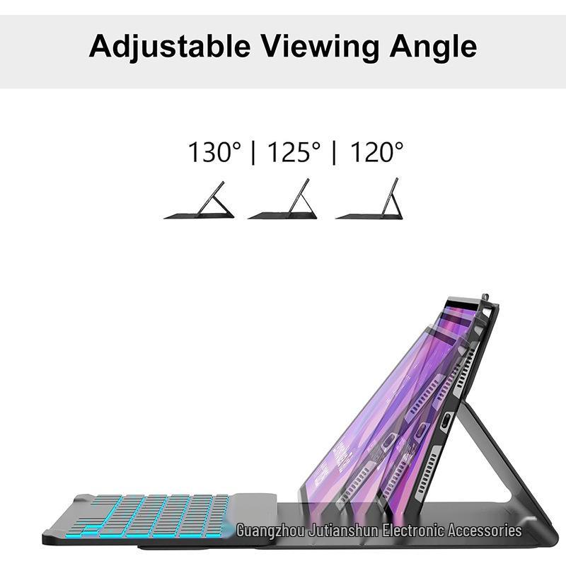 Compatible with Huawei MatePad SE 11" Tablet: Seven-Color Backlit Bluetooth Keyboard Case with Language Customization.