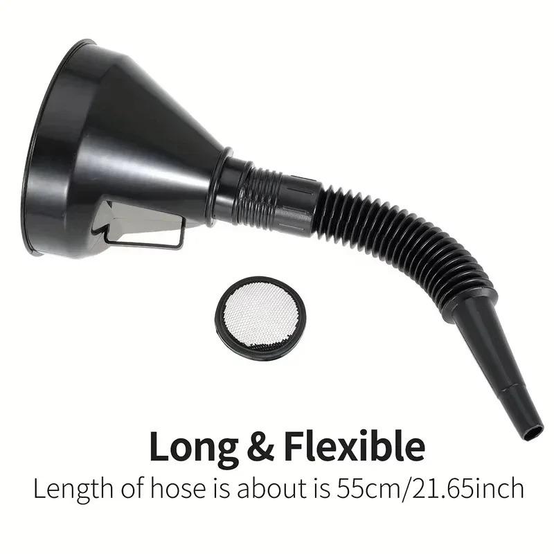 1 Pc Multi Functional Flexible Funnel: Spill-Proof Oil Changing Tool with Wide Mouth & Handle Automobile