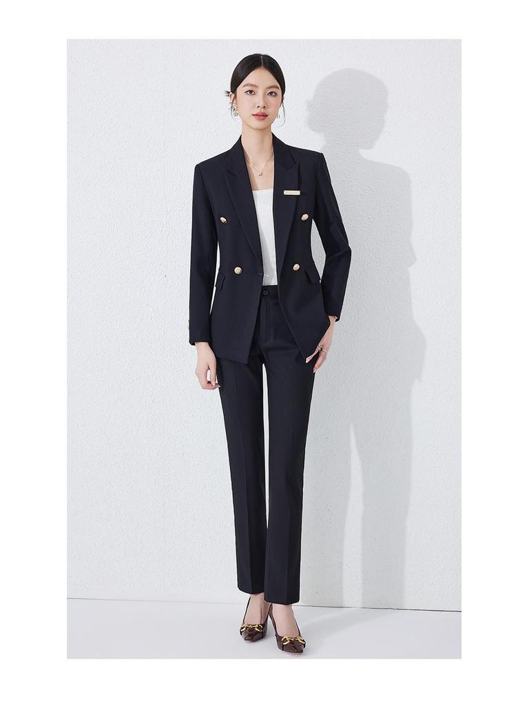 Women's Professional 2025 High-End Blazer Pant Suit Set for Workplace Interviews - Spring Collection