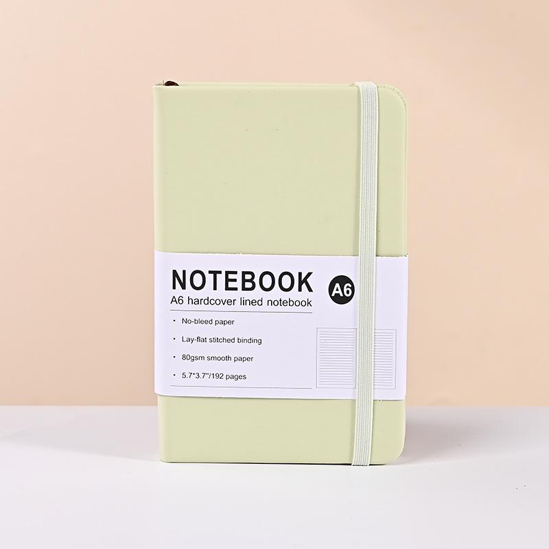 Exklusives PU-Leder-Notizbuch zum Zubinden mit elfenbeinfarbenen linierten Seiten - Macaron-Edition