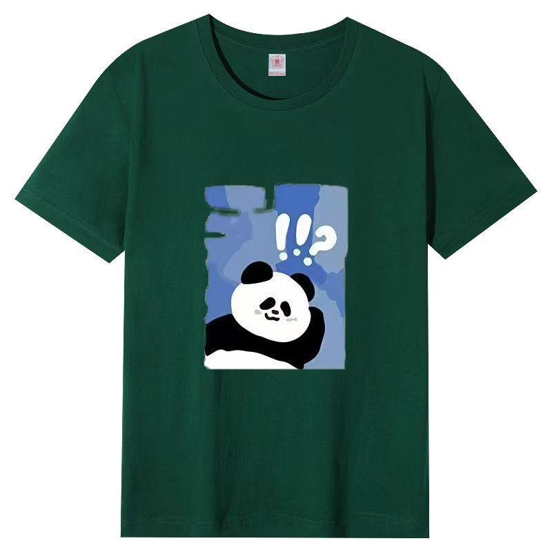 Damer Sommer Populær Kortarmet T-skjorte Bomull Pustende Løs Topp Trykket T-skjorte Casual