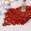 Linen Table Runner Long Embroidered Rustic Table Linen Flower Pattern Hollow Table Cover Dining Room Decoration Home Use
