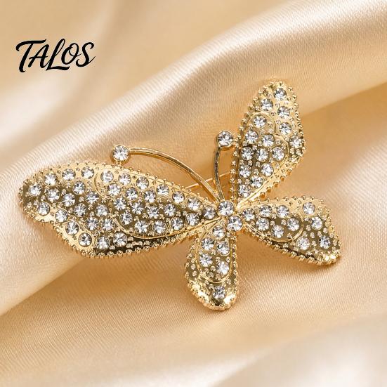 Decorative Butterfly Accessory Rhinestone Brooch for Women, Shape Lapel Pin Long-lasting Clip, Sweater Cardigan Coat Suit Scarf Jewelry Accessories