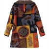 Printed Hooded Long Sleeve Coat Oversized Vintage Women Autumn Winter Warm Plush Jacket Casual