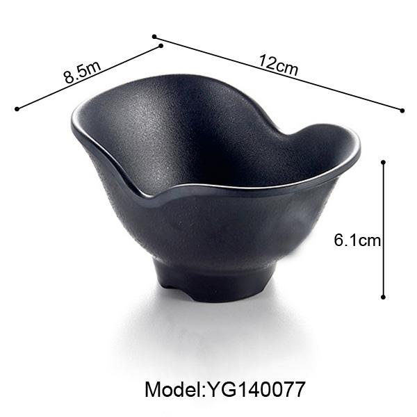 Black Frost Imitation Porcelain Dinnerware Ingot Shaped Plate Fashion Restaurant Melamine Sashimi Dish A5 Melamine Tableware