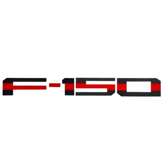3D Tailgate ert Letter Emblem For F-150 -2024 Rear Black Red Blue Sticker Black/Red