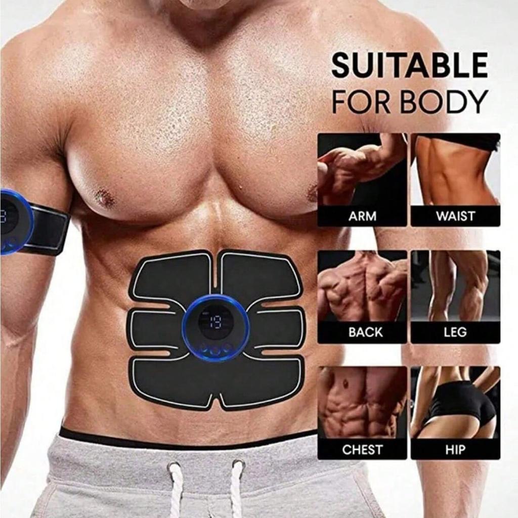 USB Rechargeable Muscle Massager Portable Abdominal Fitness Patch Shaping Massage Wireless LCD Display Massager To Relax Fatigue