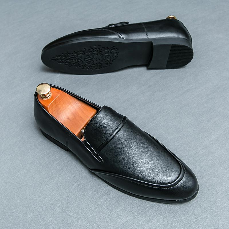 

Мужские деловые лоферы из США, повседневные, легкие, удобные, для путешествий, маленькие кожаные туфли, социальная обувь, размеры 38-46 46 чёрный