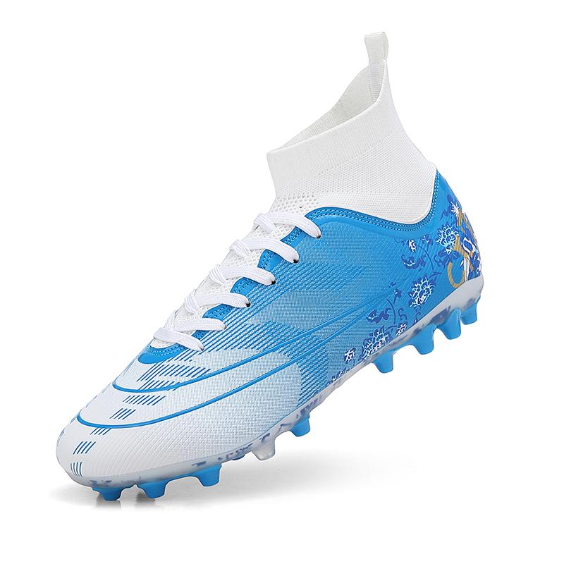 New  Football Shoes' Long Spike Grass Football Shoes Training Competition High Top Spike Athletic Shoes For Men