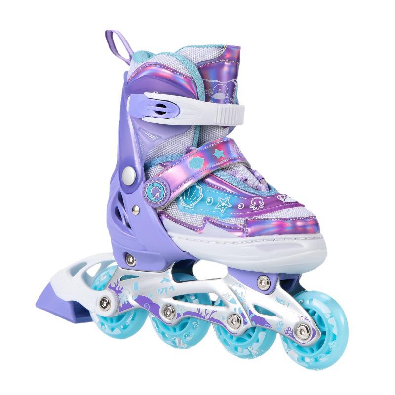 Adjustable Kids' Rollerblades - Beginners' Inline Skates with Glow-in-the-Dark Anti-Slip Wheels