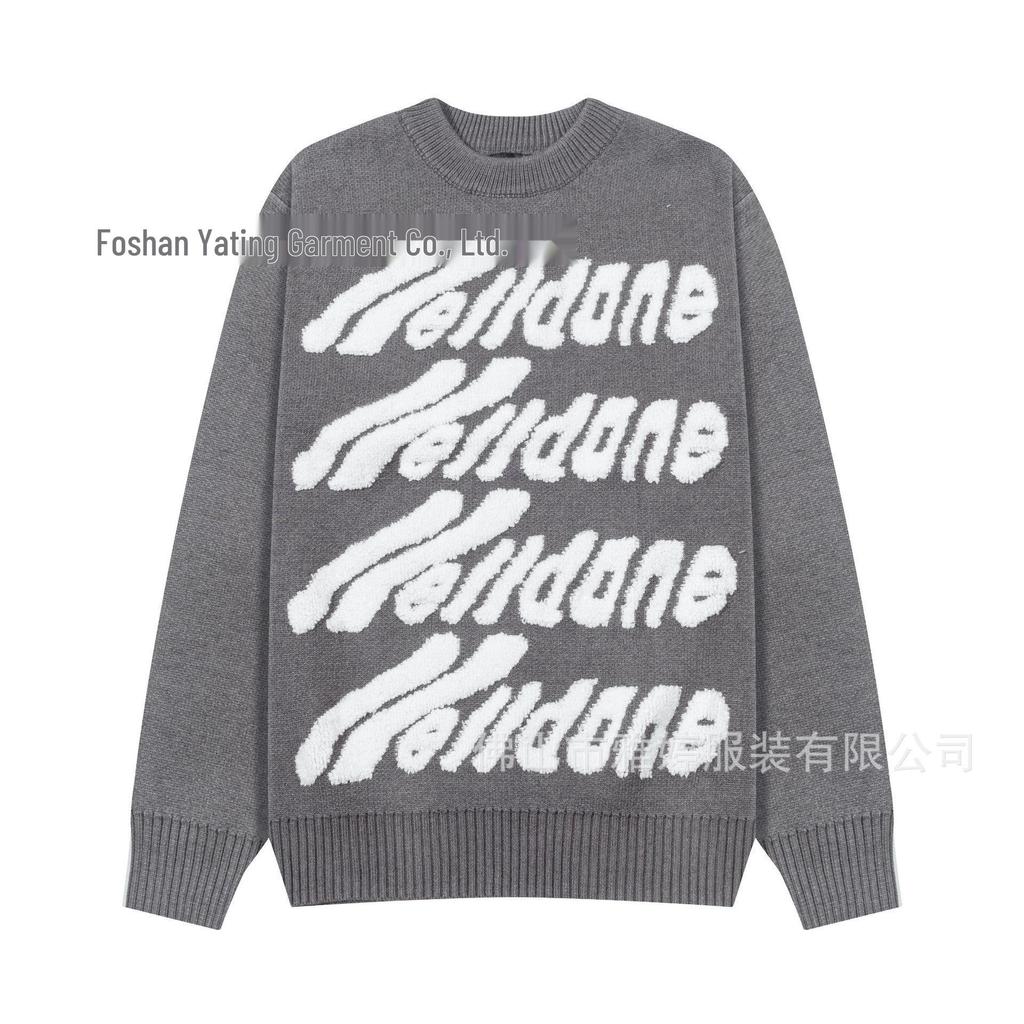 25th Anniversary Logo Embroidered Wool Knit Zip-Up Hoodie Sweater