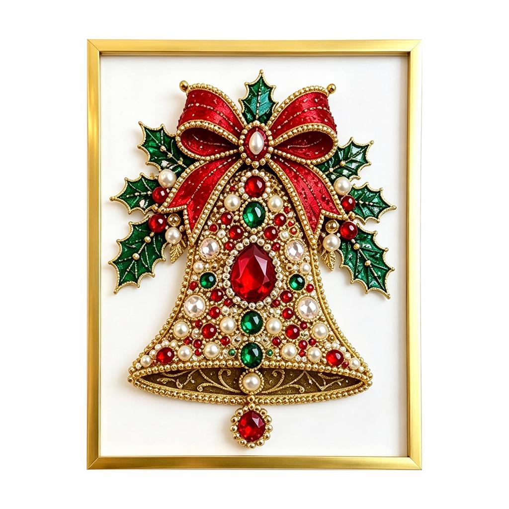 Christmas Tree Jewelry Framed Kit with Supplies for DIY Holiday Decor