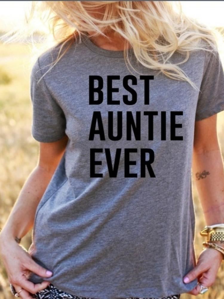 

Лучшая тетя на свете принт футболка тетя модные летние топы женская футболка подарок для девочки летняя с коротким рукавом свободная спортивная повседневная XS