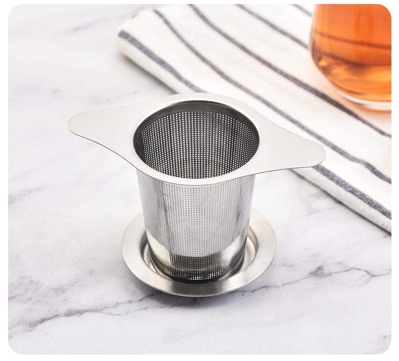 

Stainless steel tea leak 304 tea filter double-ear tea filter double-handle tea leak tea filter tea filter tea With accessories светло-серый