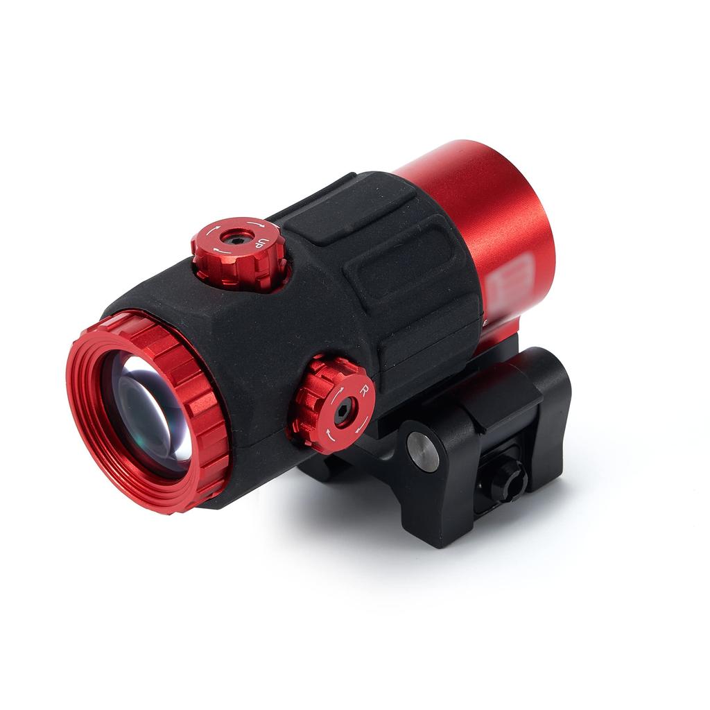 EO G45 Type Magnifier, Real Engraved Replica, Black, EXPS G45 STS Mount, 5x Magnifire Booster Scope (Red)