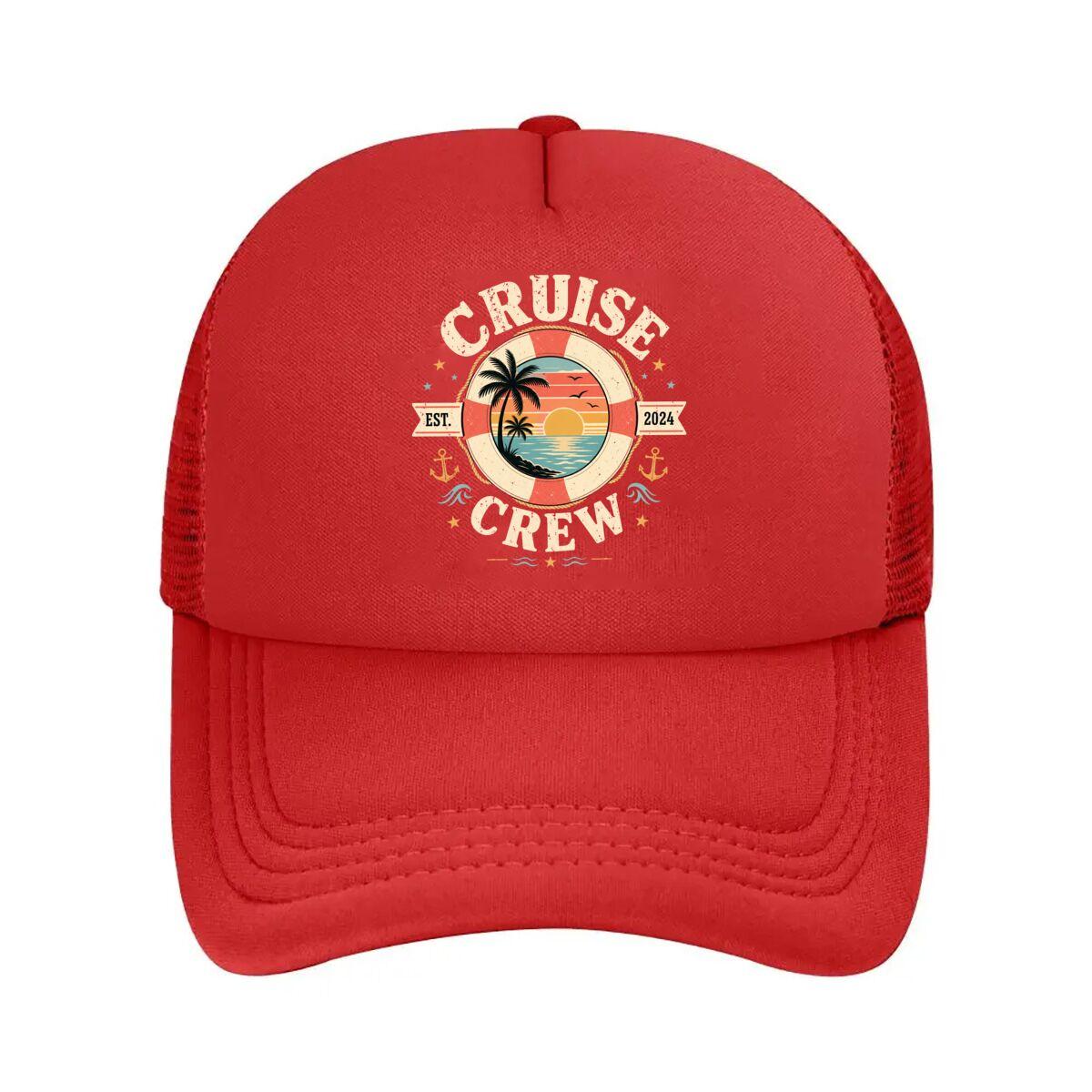 Vintage Cruise Crew Sunset Escape Mesh Baseball Cap Hip Hop Adjustable