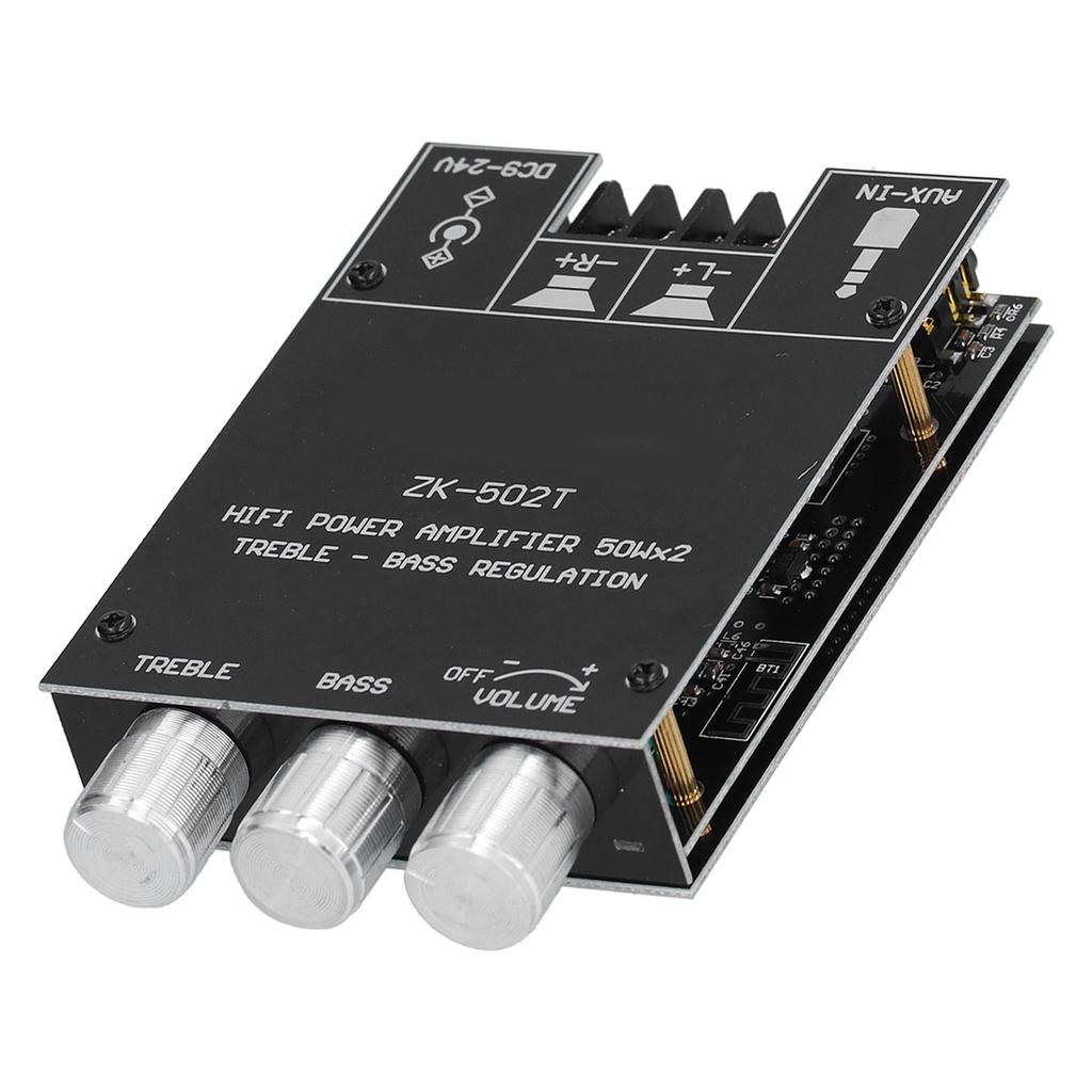 Power Amplifier Board Module Bluetooth Stereo Dual Channel AMP with Treble Bass Control ZK‑502T