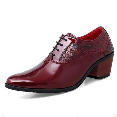 Fashion Leather Men Shoes Point Toe Elegant Qualit Leather High Heel Mens Dress Shoes Oxford For Men Business Shoes M258
