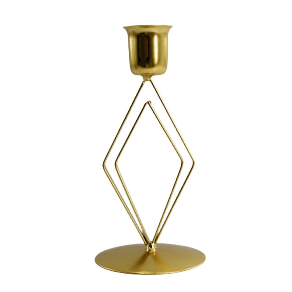 Iron Geometric Candlestick for Living Room Bedroom Dining Table Home Decor Wedding Party Craft Ornament Display
