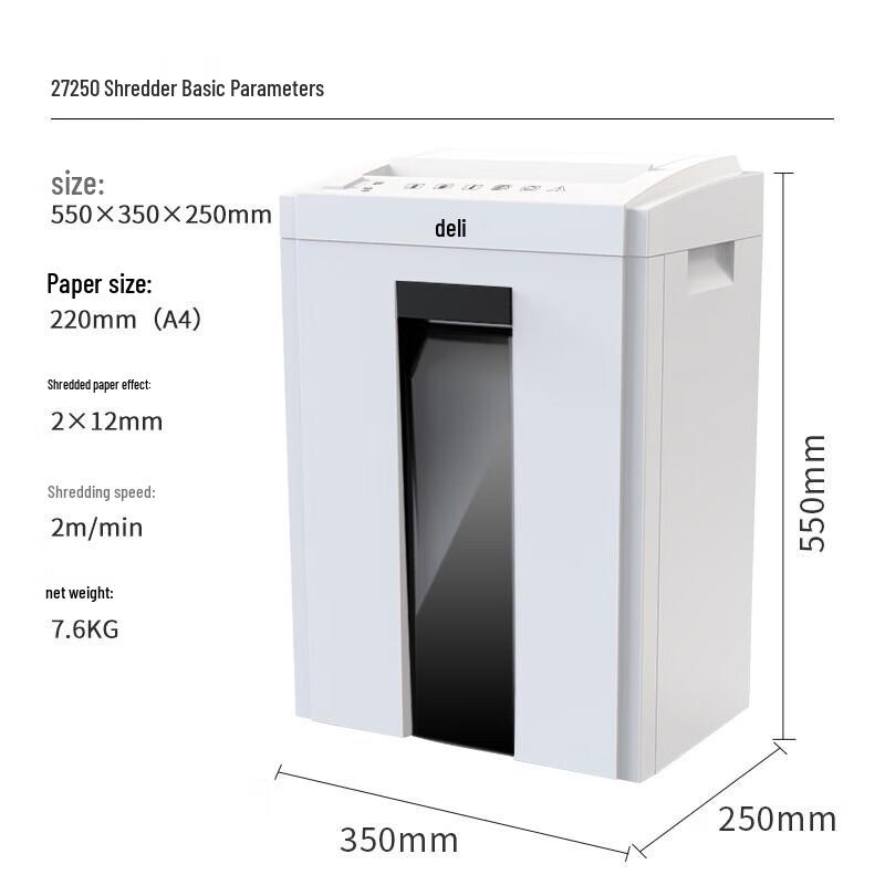 Deli High-Security Commercial Office Shredder CN plug (adapter included)