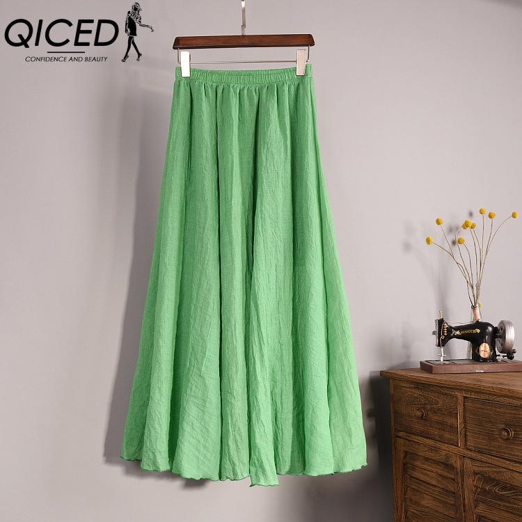 QICED Damska Moda Casual Jednolity Kolor Nadruk Lato Wiosna Spódnica