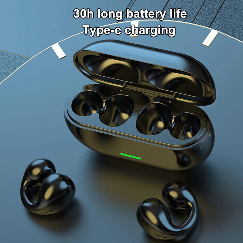 Bluetooth 5.3 Earphones Wireless Ear Clip Headphones HIFI Stereo Noise Reduction Earbuds Waterproof Headsets for Xiaomi Samsung