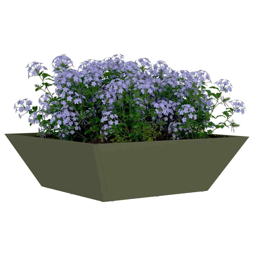 Garden Planter Set 5 Pcs Olive Green 50 X 50 X 15 Cm