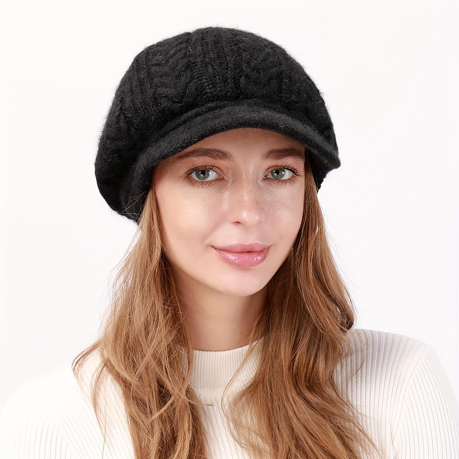 

Элегантный однотонный берет в рубчик, классическая эластичная вязаная шапка, зимние теплые береты, легкая кепка художника для женщин