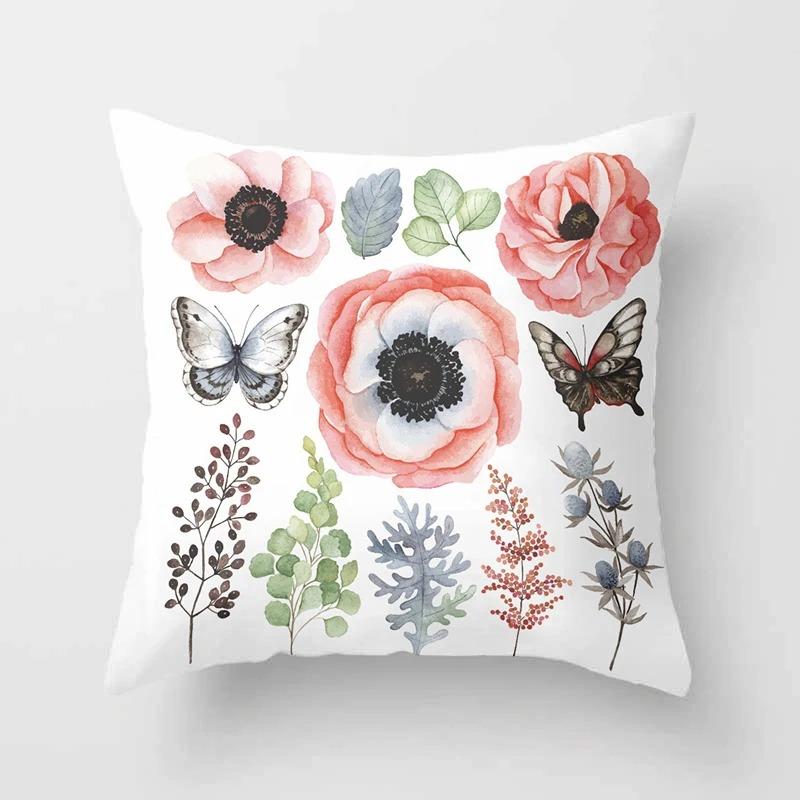 Birds and Flowers Decorative Pillowcases Living Room Office Home Pillowcases Car Ornaments