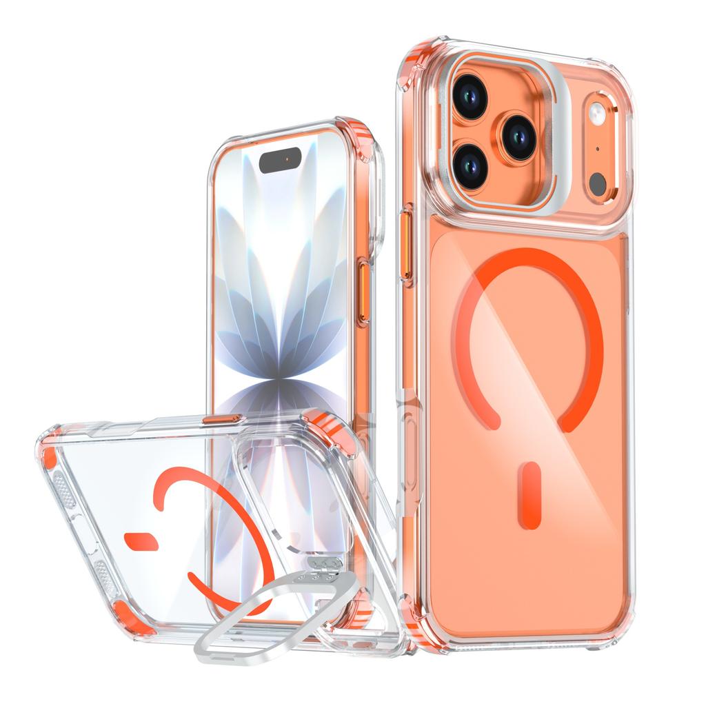 Applicable to iPhone17ProMax extraordinary magnetic suction bracket mobile phone case Apple 16Pro four corners anti-drop 15 sets
