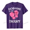 Kickboxing Is My Therapy Sweater Womens Hoodie Boxing Gift Unisex Tops Tees For Unisex Cotton Top T-Shirts Normal High Quality