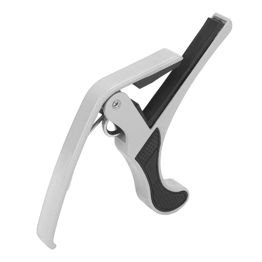 Guitar Capo Alloy Quick Release Electric Guitar Capo Set with 2PCS Guitar Picks for Banjo Mandolin Silver