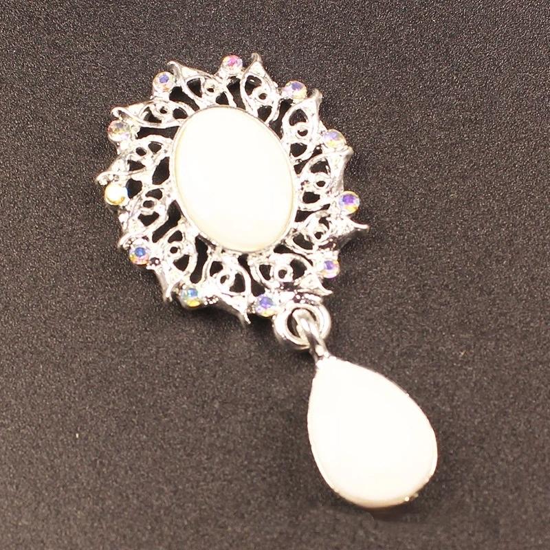 5 st Vattendroppar Brosch Tillbehör Kläddekoration Glittrande Kristall Syknapp Legering Strass Hänge